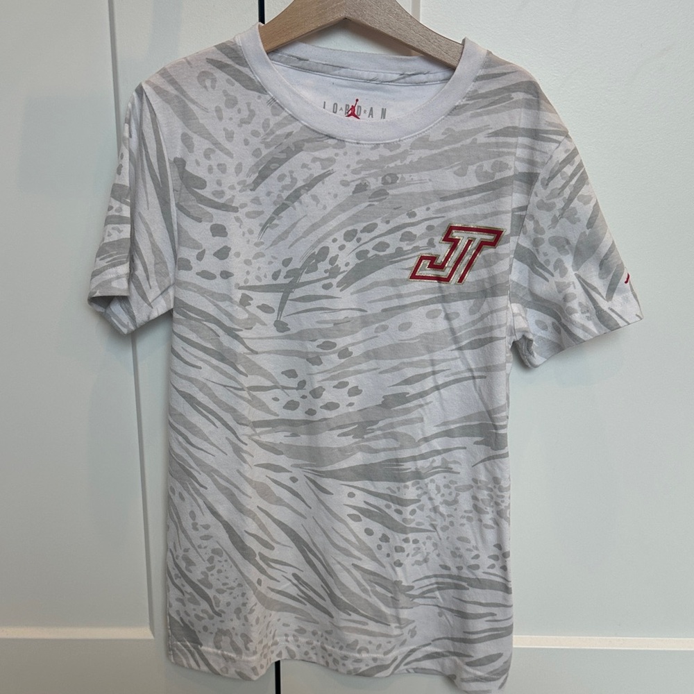 Jordan White and Gray Patterned Tee